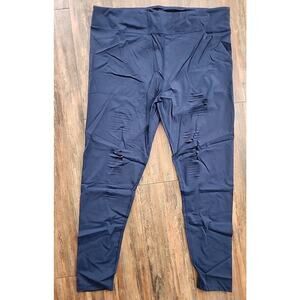 New White Birch Laser Cut Navy Leggings Womens Size 3X
